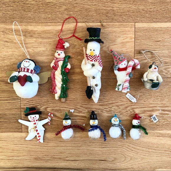 Crate&Barrel Other - 🆕Set of 10 Snowman Christmas ornaments